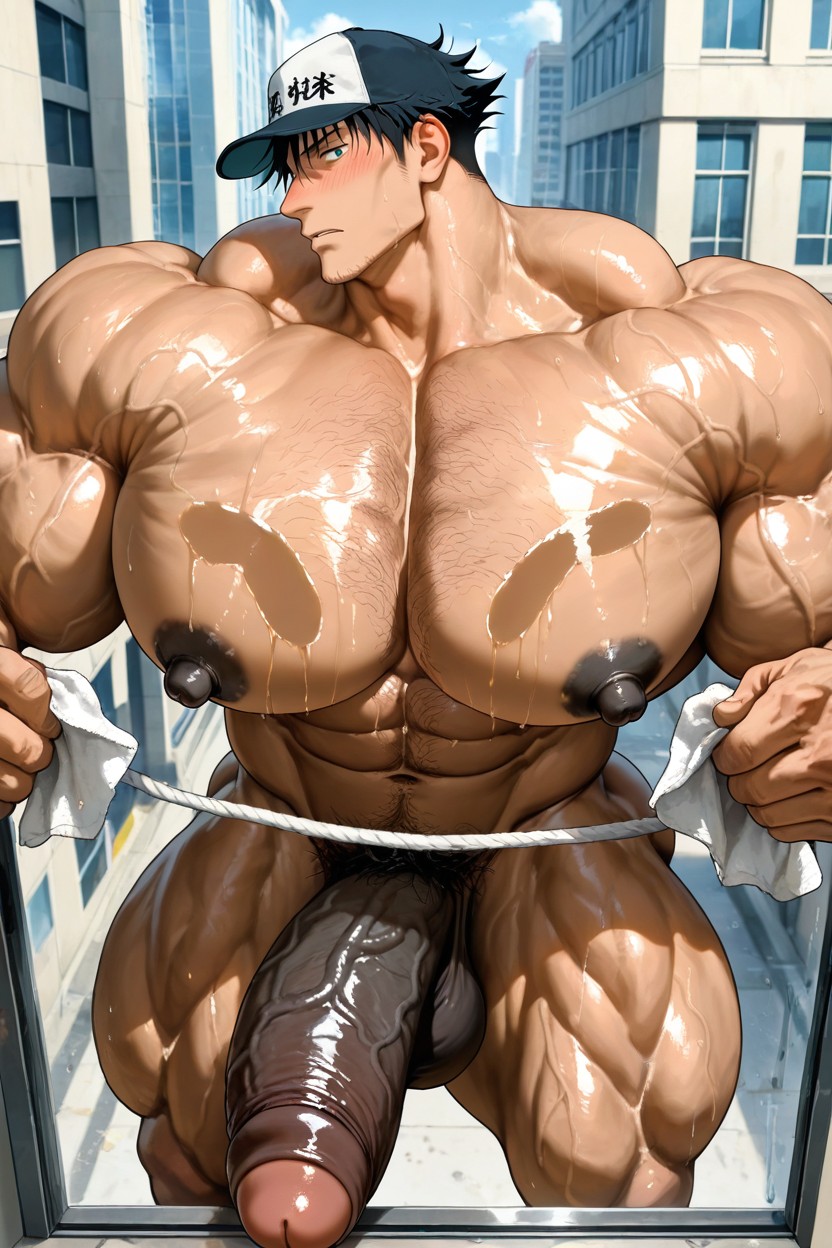 Bodybuilders, Deeply Etched Blocky Abs, Pointy Ears AI Gay Porn