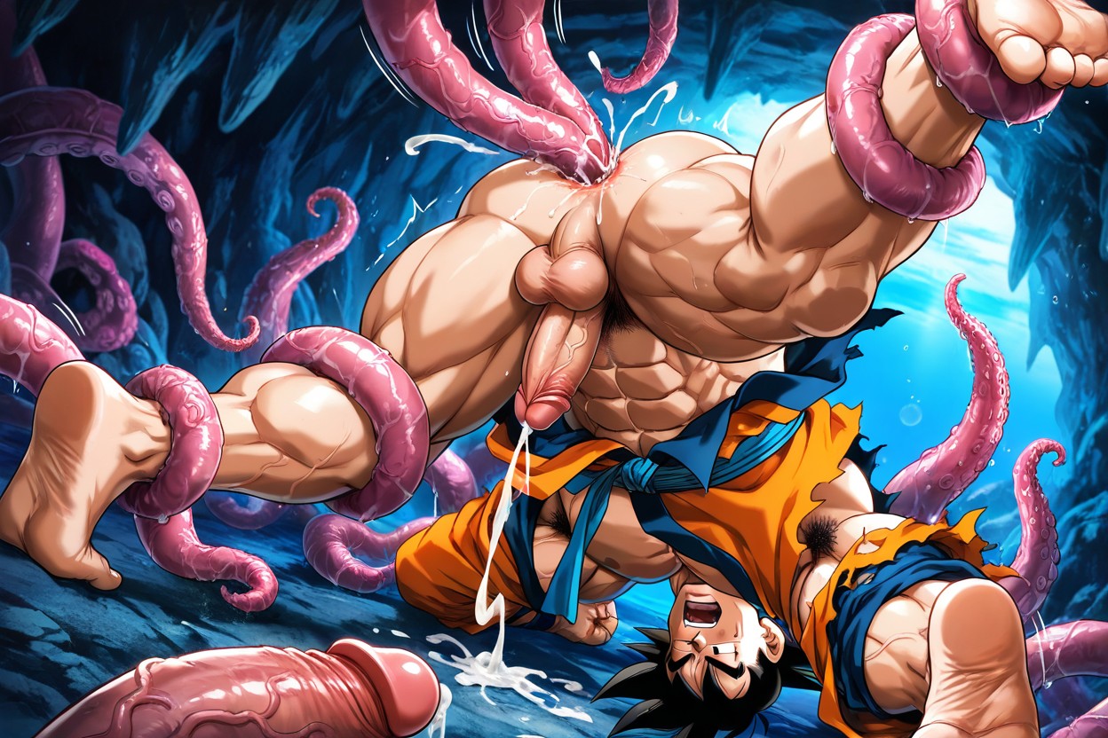 Spiky Black Hair, A Tentacle Inside Goku's Anal, Naked AI Gay Porn