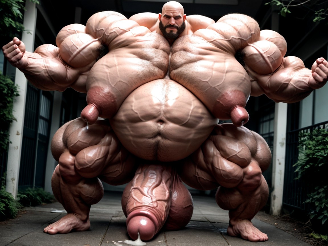 Hyper Male Hormone, Hyper Taut Long Nipples, Muscle Growth AI Gay Porn