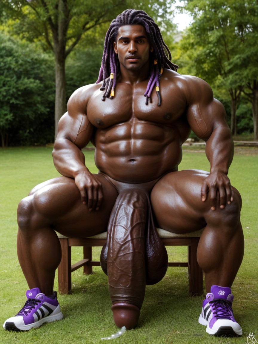 Purple Sneakers, Effeminate Facial Features, Hyper Morbidly Obese AI Gay Porn