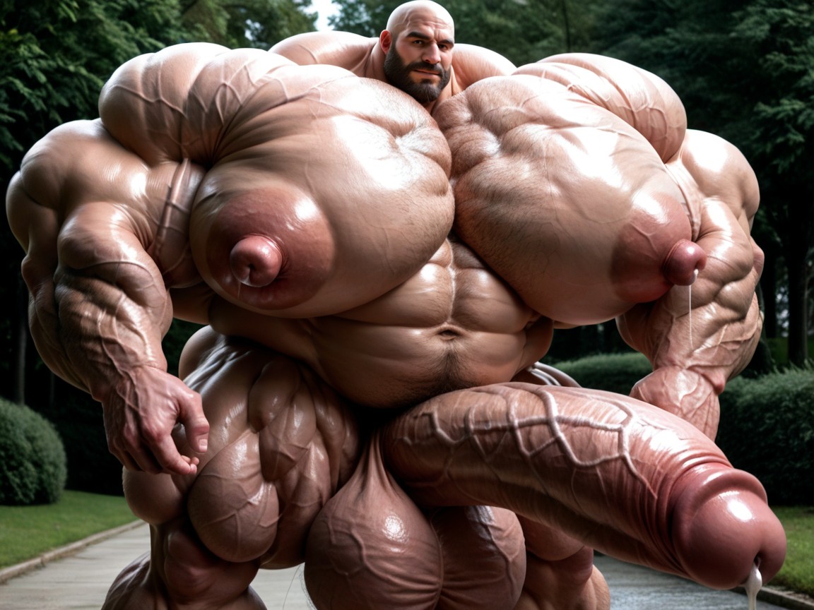 Hyper Muscle, Low Body Fat, Male Hormone Pumped Gay AI Gay Porn