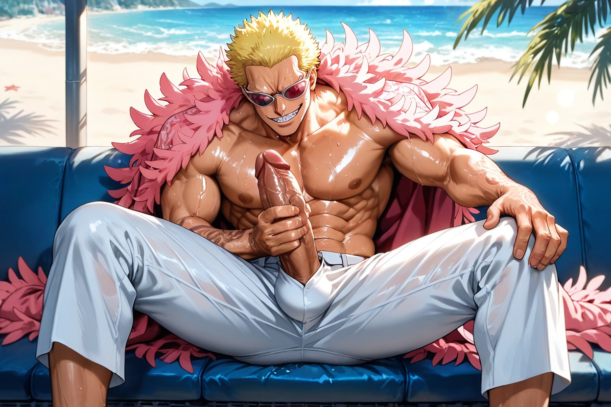 A - Male, High Fashion Style, In A Beach AI Gay Porn