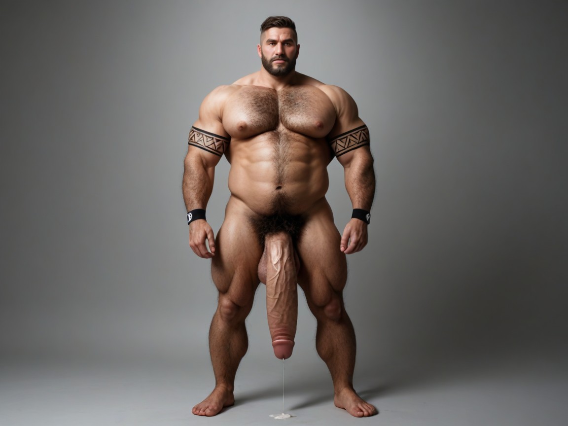 Underpants, Dark Brown Skin, Beard AI Gay Porn
