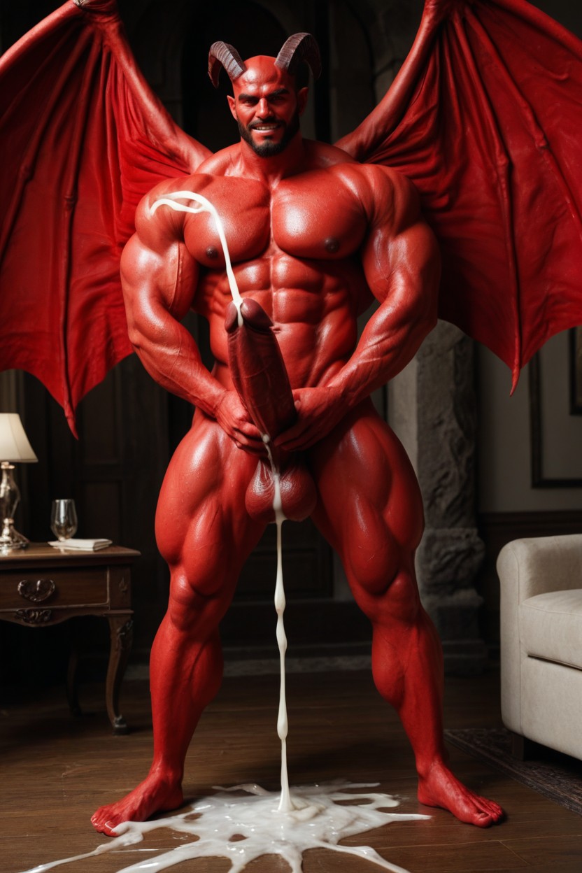 Front View, Red Big Wings, Futanari Porno gay IA