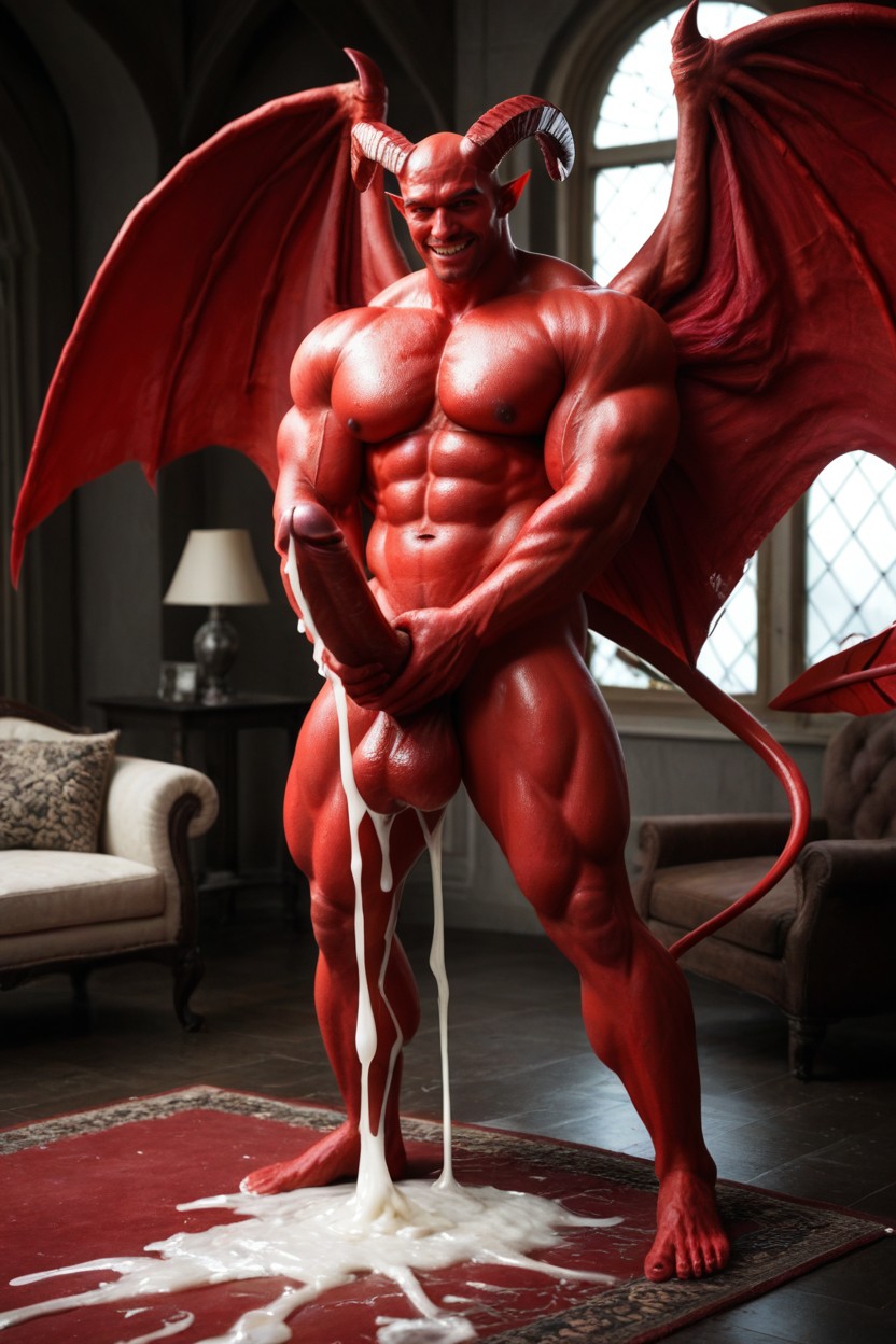 Futanari, Incubus Have Horns And Tail, Masturbation AI Gay Porn