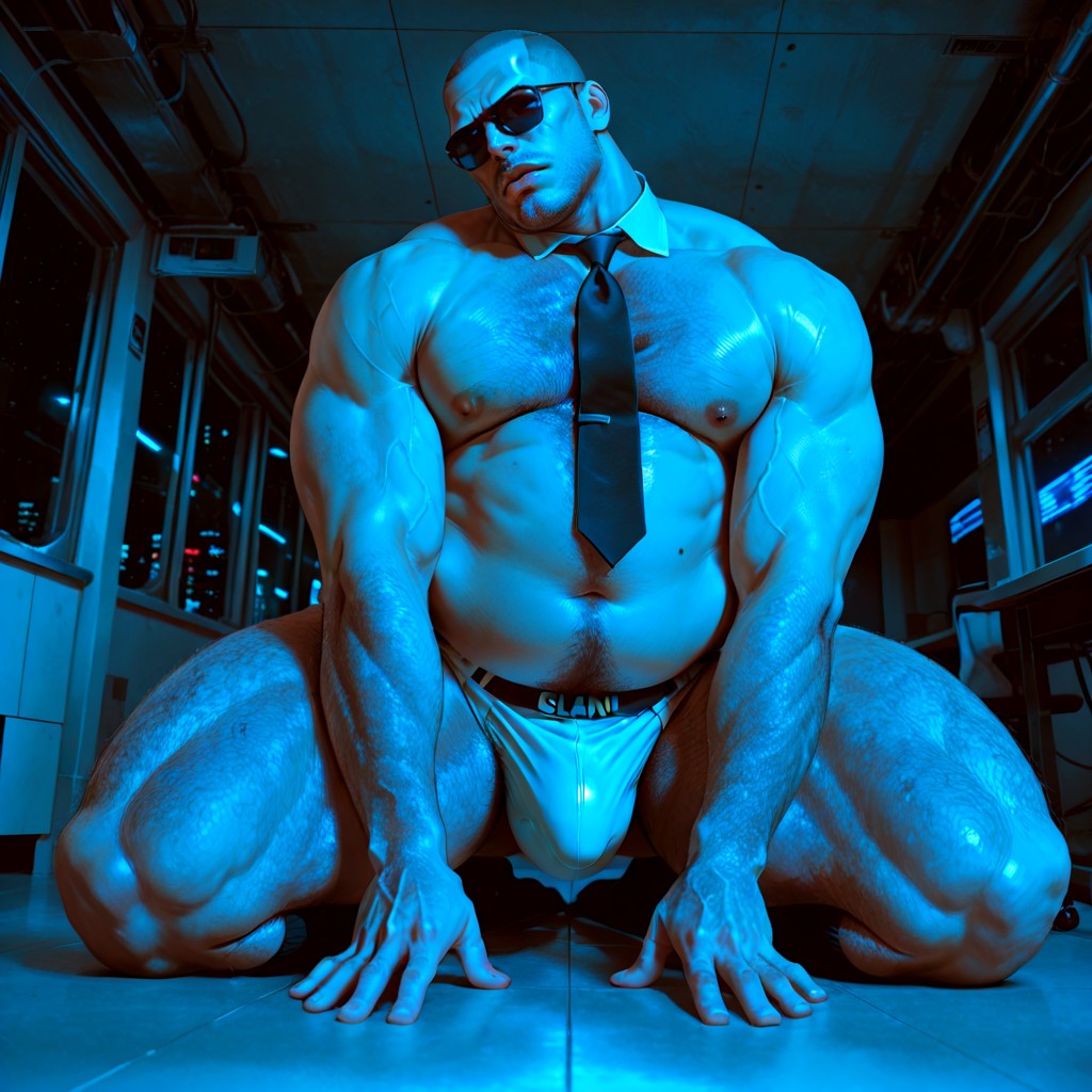 Rugged Features, Solo, Dim Neon Glow Porno gay IA