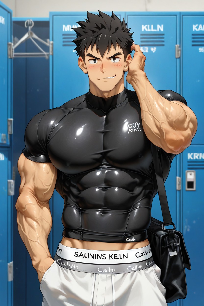 Massive Pecs, Jock, Veins Visible Through Clothes AI Gay Porn