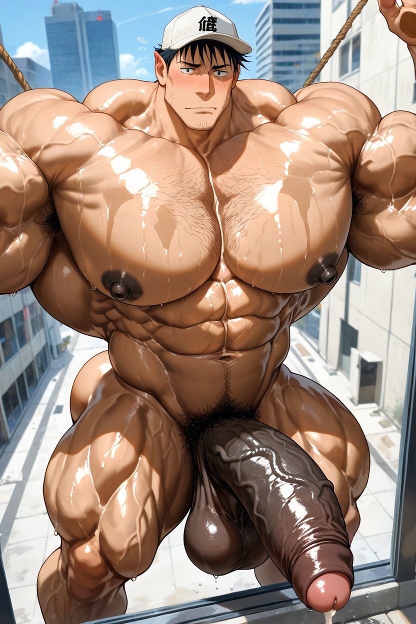 Tall Muscular Physique, Bubble Butt, Deeply Etched Blocky Abs AI Gay Porn
