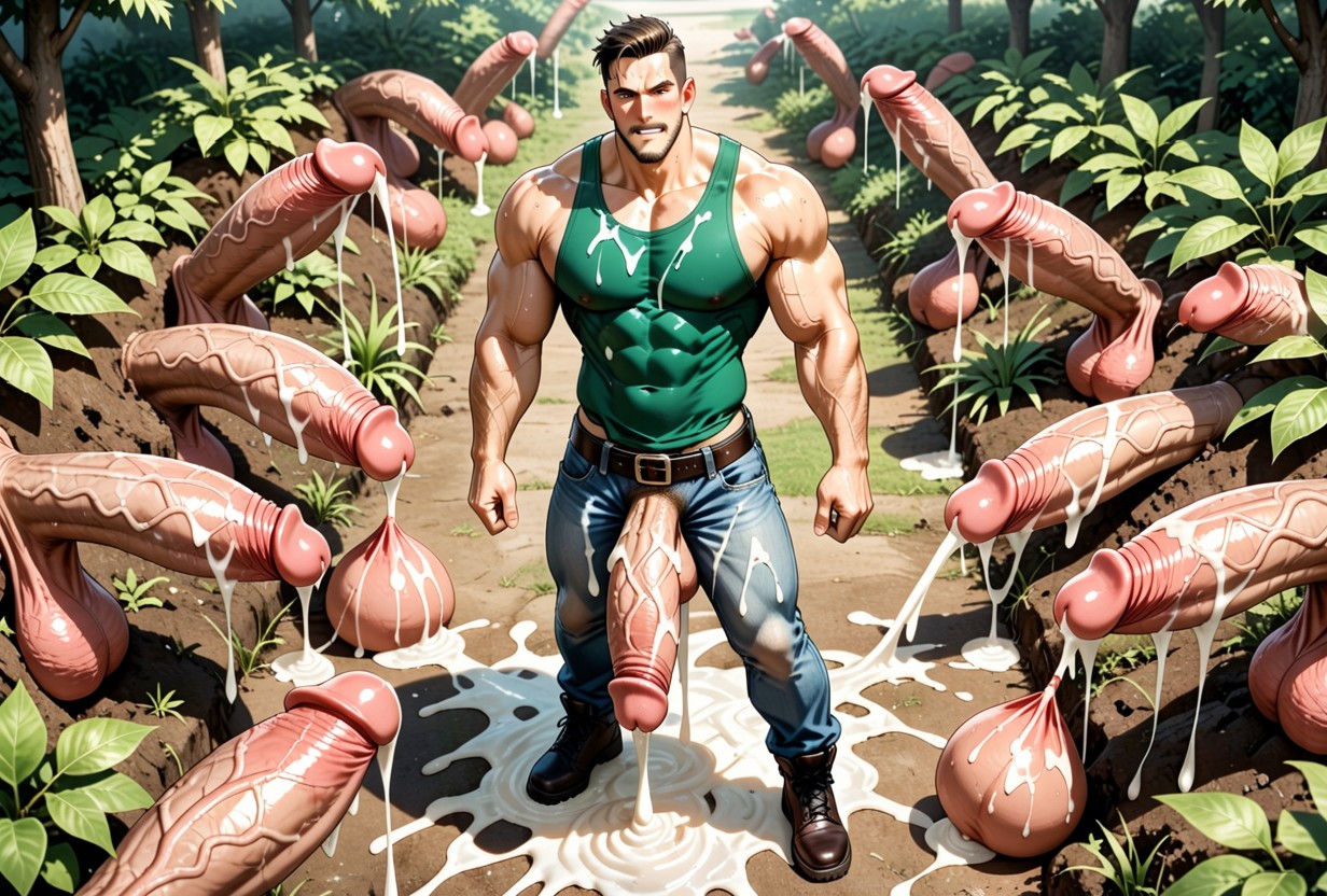 Ahegao, Thick Penises, Ground Full Of Semen AI Gay Porn