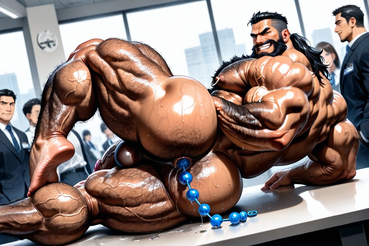 Hyper Muscles, Rear View, Lying On Side AI Gay Porn
