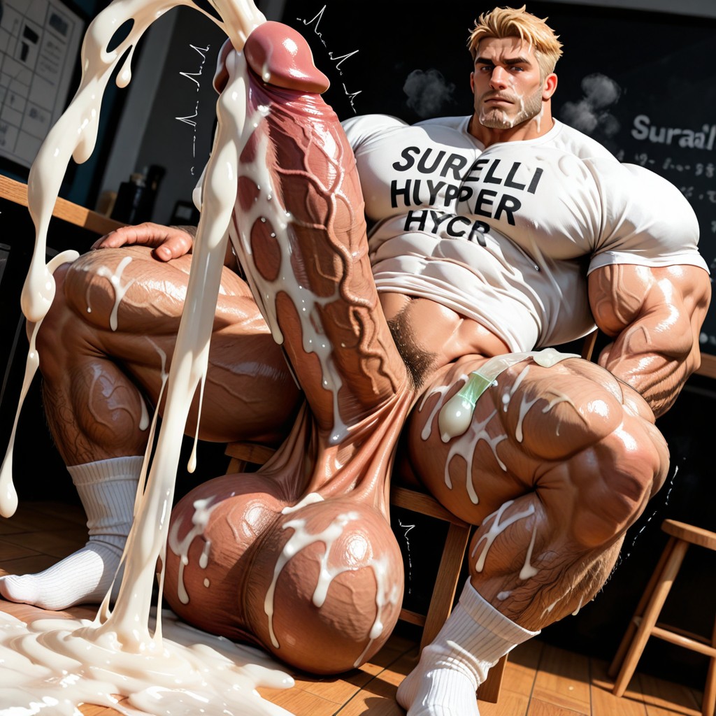 Testicle Tuft, Cum On Biceps, Gigantic Heavy Testicles AI Gay Porn