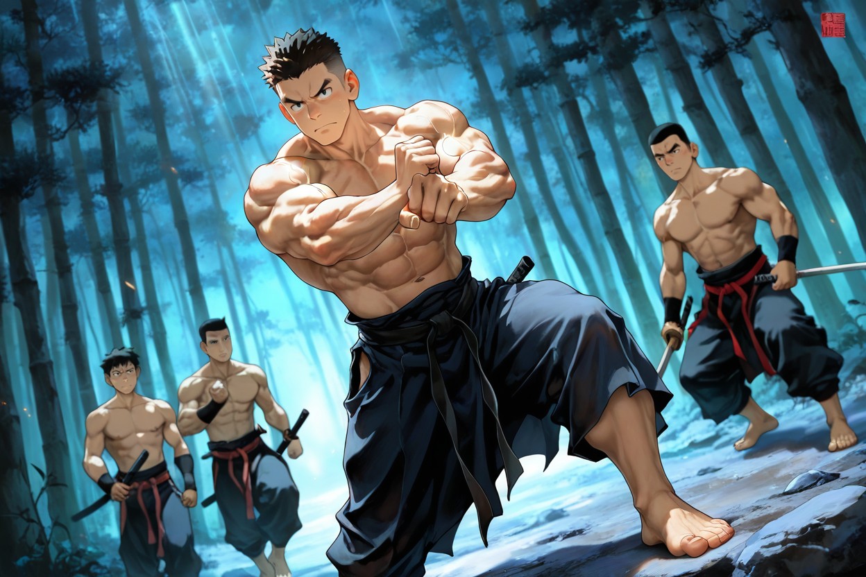 Chinese Hanfu, Strong Lines, Squeezable AI Gay Porn