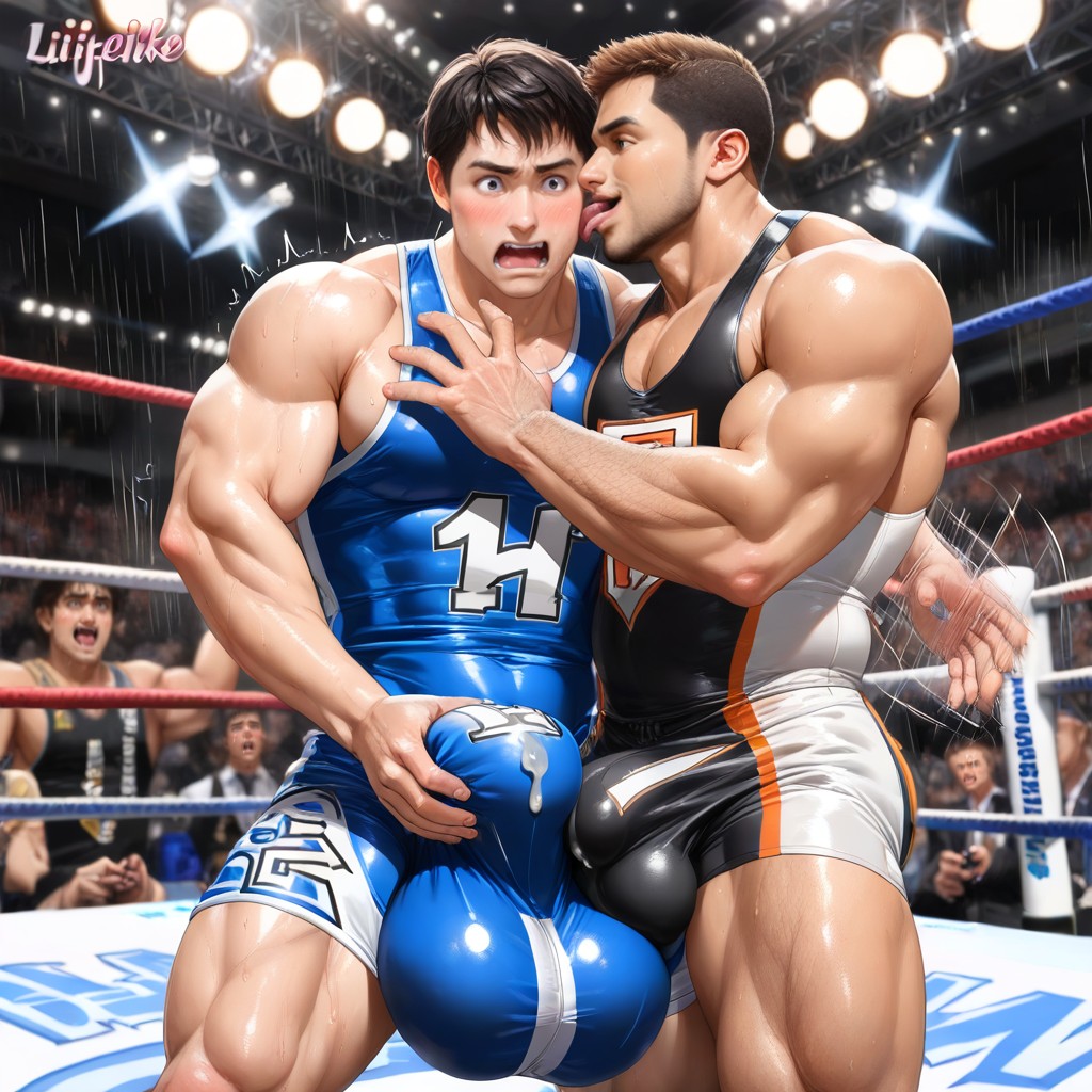 Fondling Balls Bulge, Hairy, Detailed AI Gay Porn