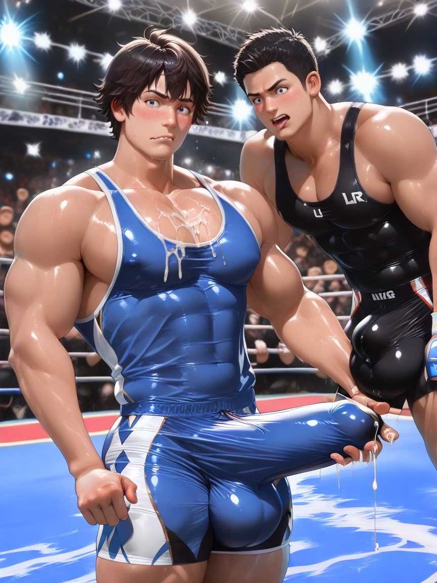 Photographic Realism, Awkward, Wrestling AI Gay Porn