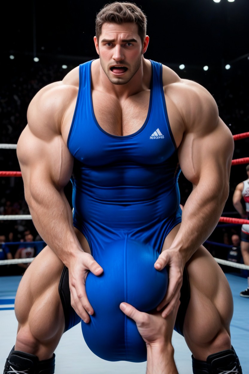 Hyper Muscle, Wrestling Singlet, Singlet AI Gay Porn