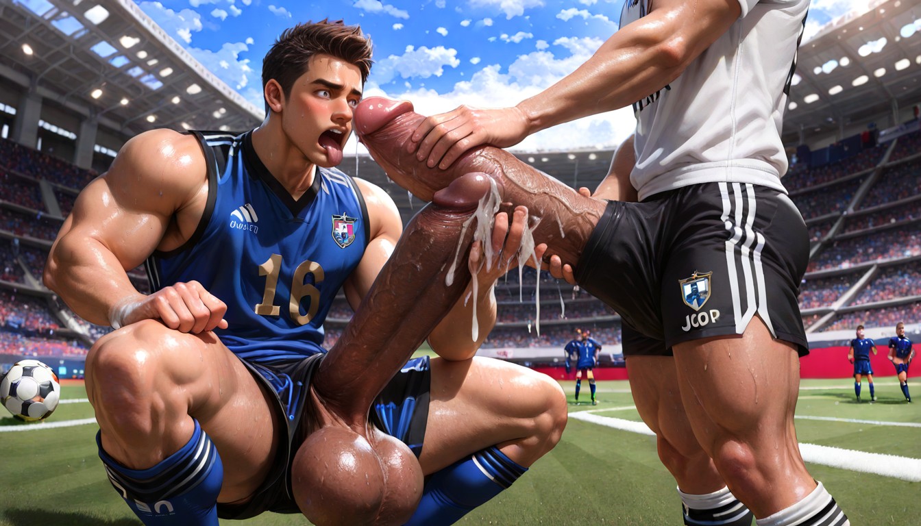 Clear Lines, Soccer Gear, Fast Stroking Slight Motion Blur AI Gay Porn