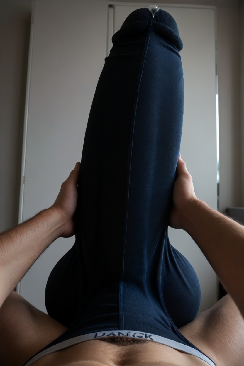 Realism, Dick Resting On Chest, Gigantic Balls AI Gay Porn