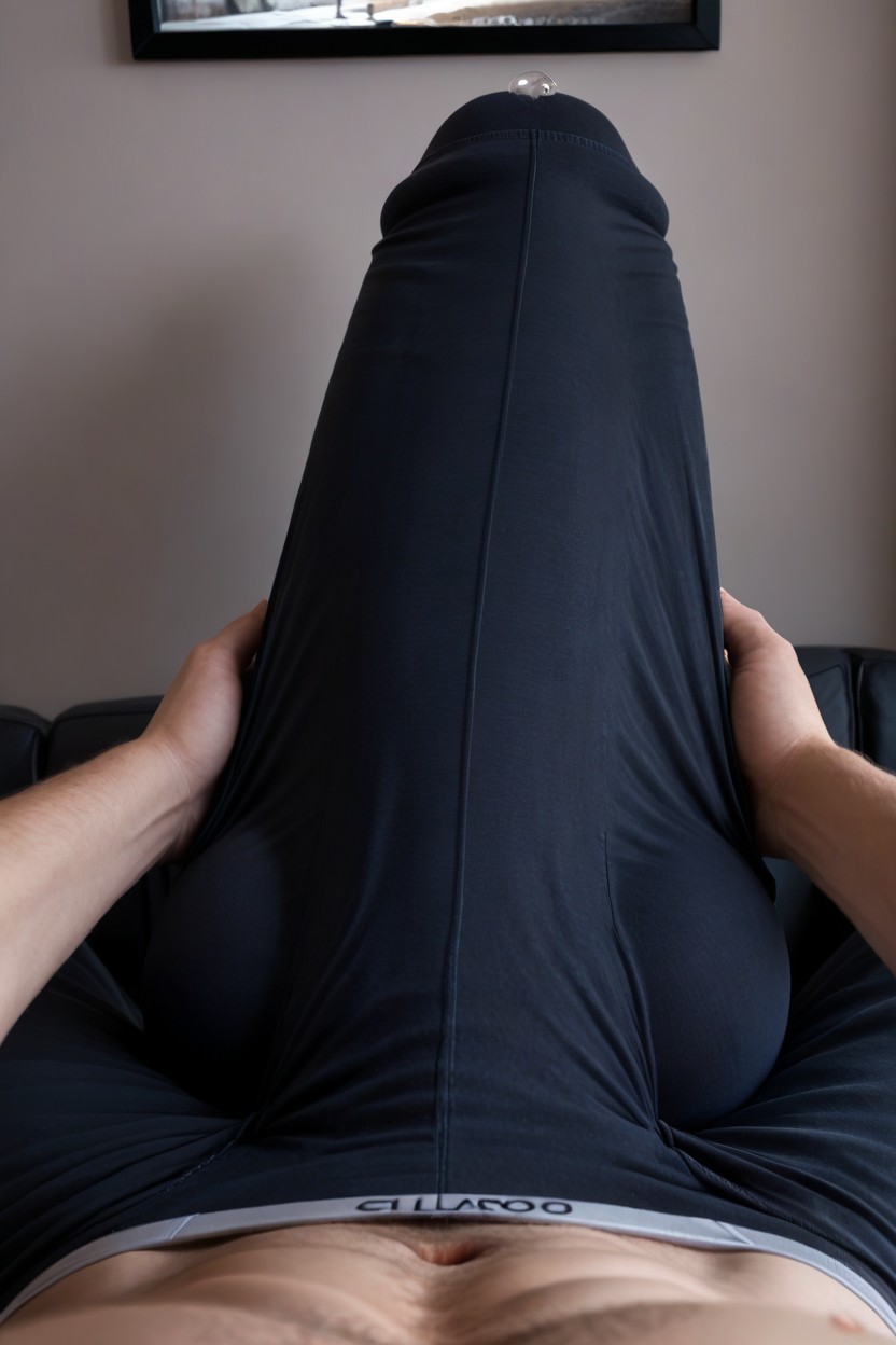 Gay, Pubic Hair, Dick Pressed Against Chest AI Gay Porn
