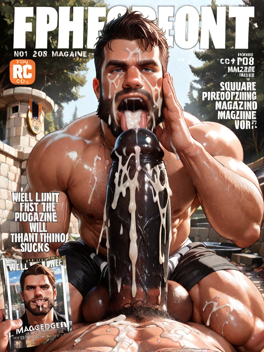 Outdoors, Bulge Pressed Against Face, Outdoors AI Gay Porn