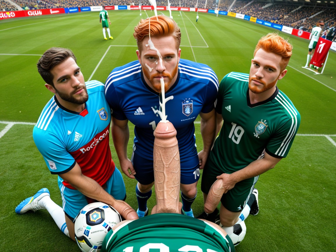 Fat, Gay, Cocks Cumming On Soccer Player Face AI Gay Porn