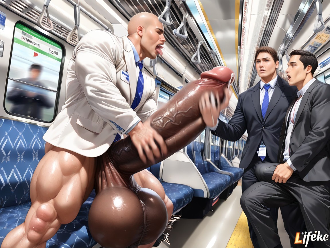 Extremely Revealing Clothing, Handjob, Big Balls AI Gay Porn