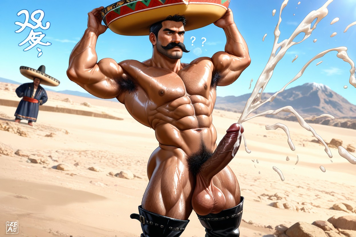 Very Hair, Very Dark Skin, Confident Primal Sensual Pose Ultra-realistic Porno gay IA