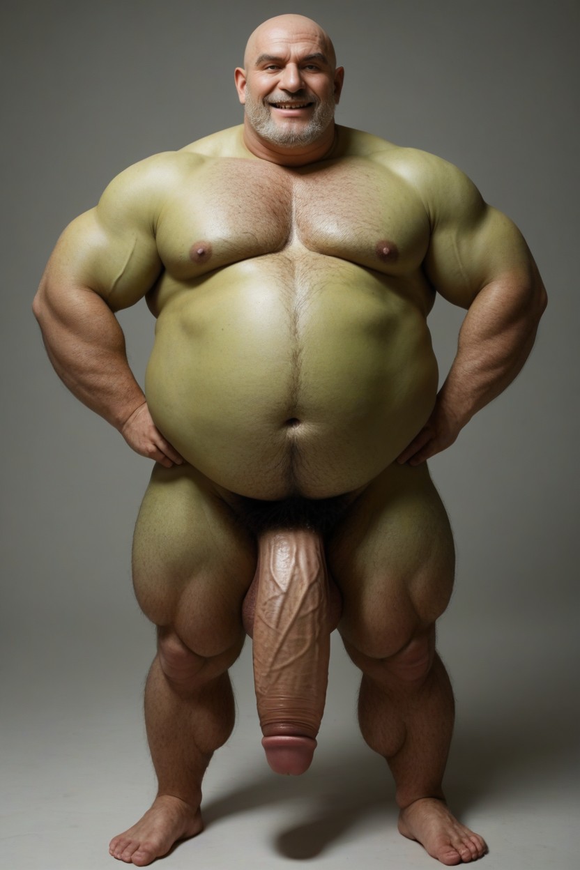 Big Fat Belly, Giant Belly, Impossibly Long Hyper Penis AI Gay Porn