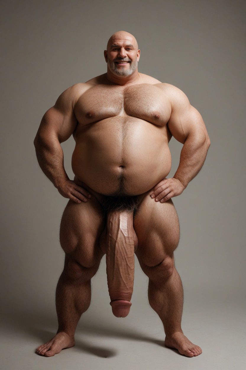 30+, Thick Arms, Muscle Gut Naked Man AI Gay Porn