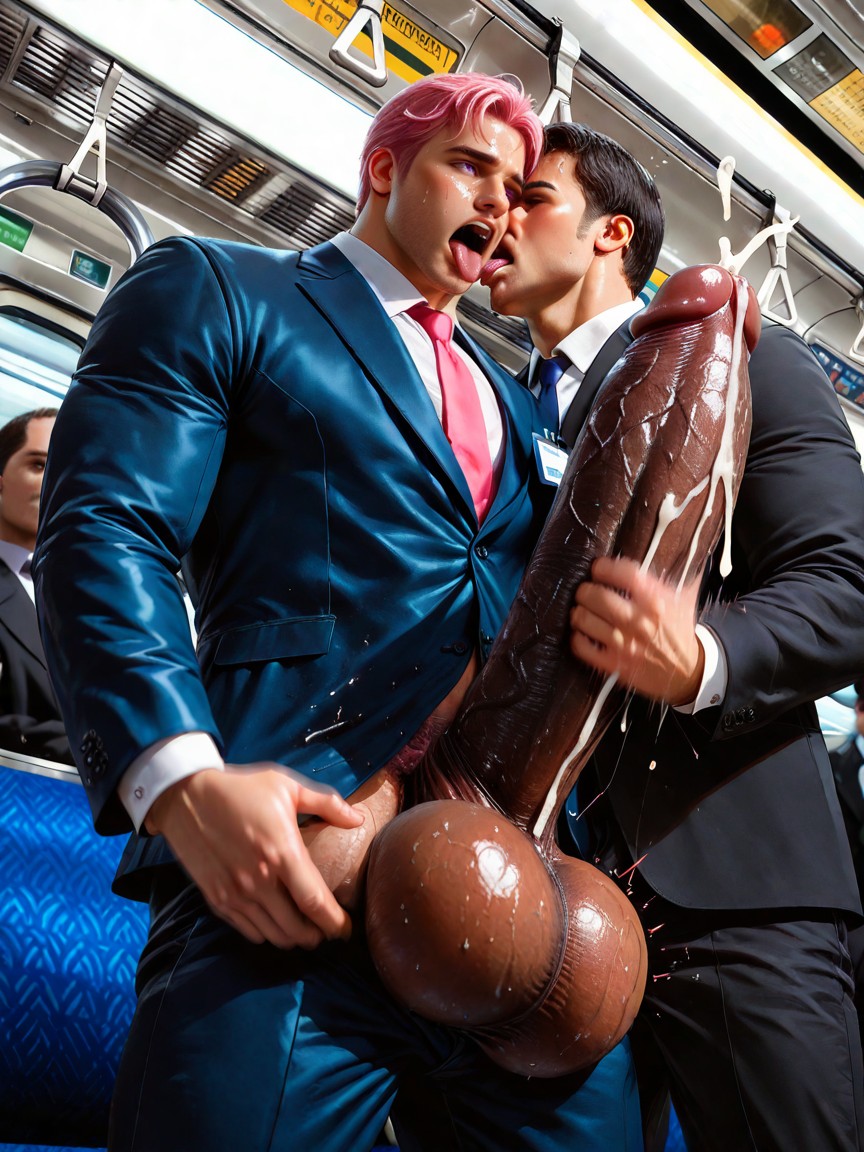Orgasm Face, Embarassed, Medium Length AI Gay Porn