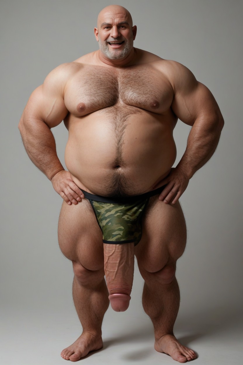 Naked, Plump Chest, Hands On Hips AI Gay Porn