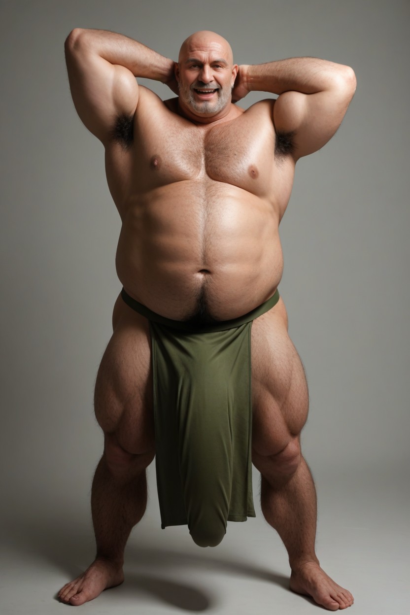 Very Hairy Body, Full Body, Muscle Gut AI Gay Porn
