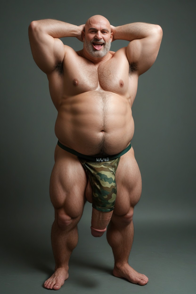Impossibly Long Hyper Penis, Thick Thighs, Massive Chest AI Gay Porn