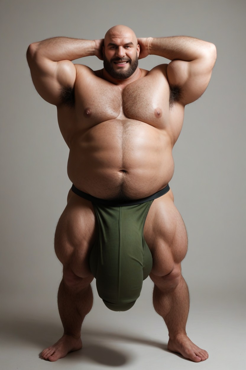 Excessively Hairy Arms, Thick Thighs, Octane Render AI Gay Porn