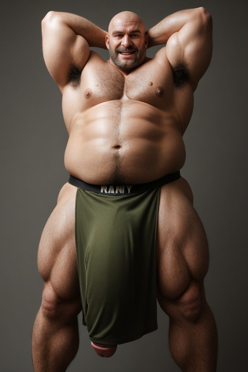 Thick Arms, Fur Coat, Extremely Large Ass AI Gay Porn