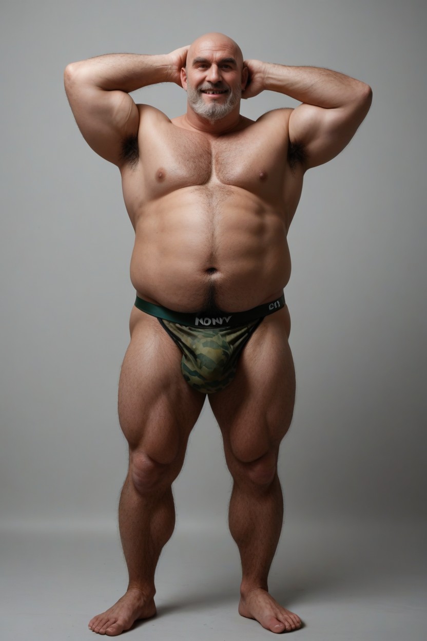 Fat, Bald Head, Giant Belly AI Gay Porn