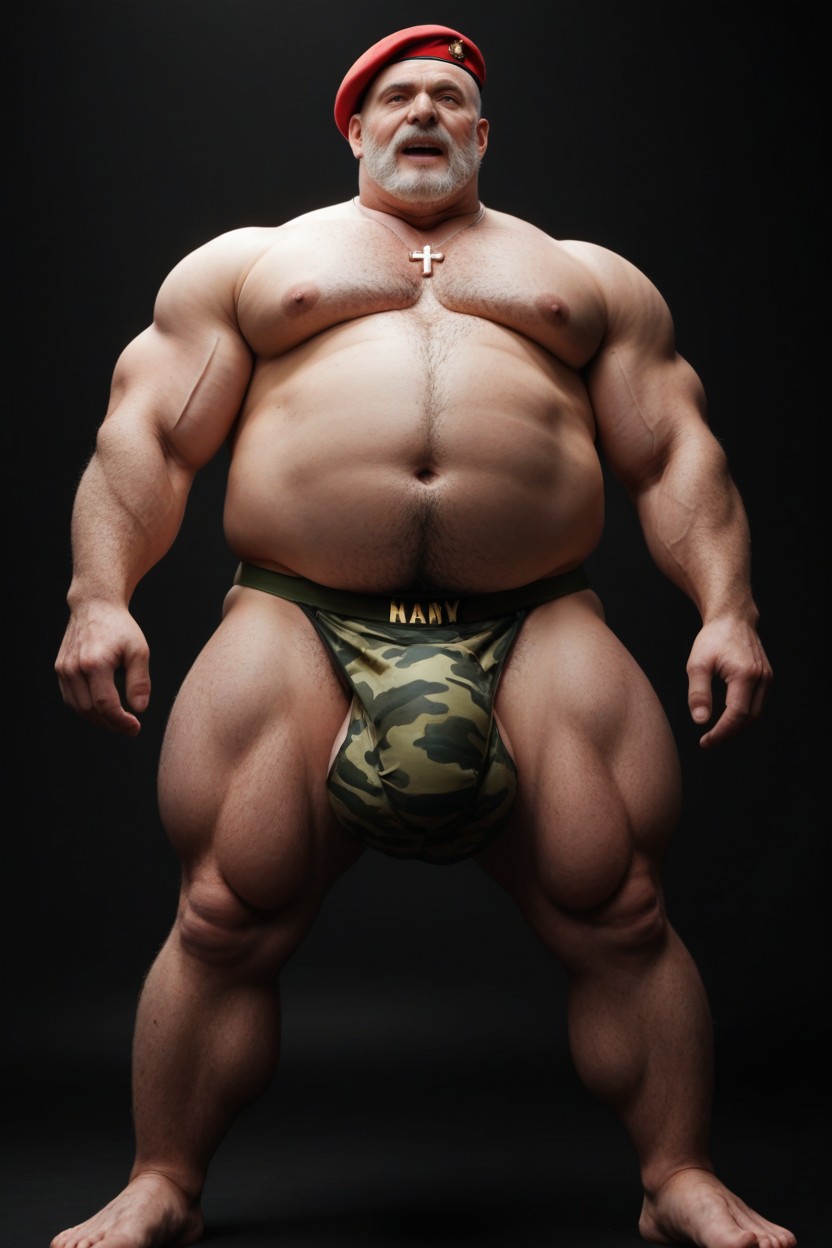 Low Angle, Plump Chest, Beard AI Gay Porn