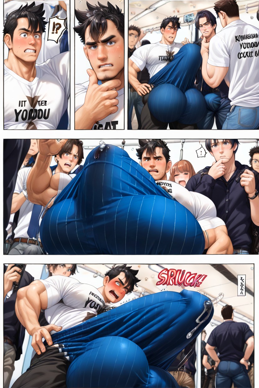 Sound Effects, Male Only, Kondou Yoshinori Artstyle AI Gay Porn