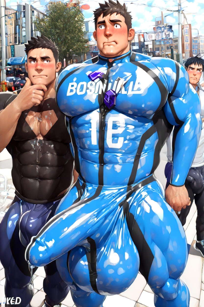 Blushing, Boner Bulge, Visible Erection AI Gay Porn