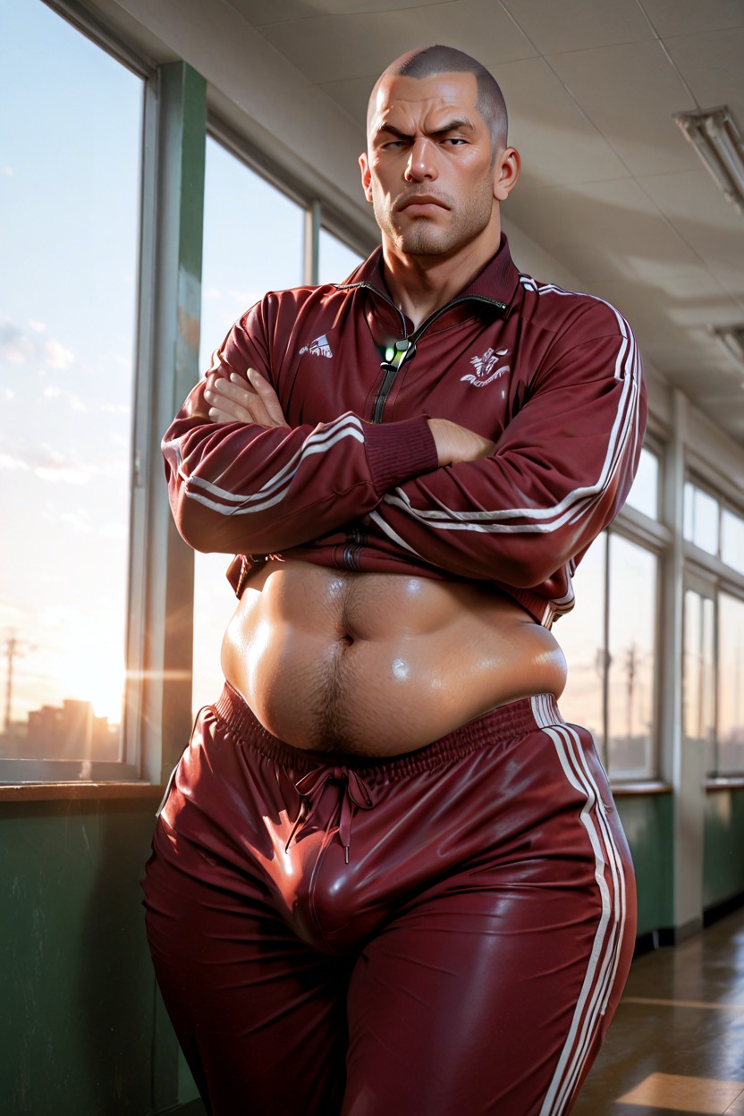 18+, Molesto, Wearing A Dark Red Tracksuit Porno gay IA