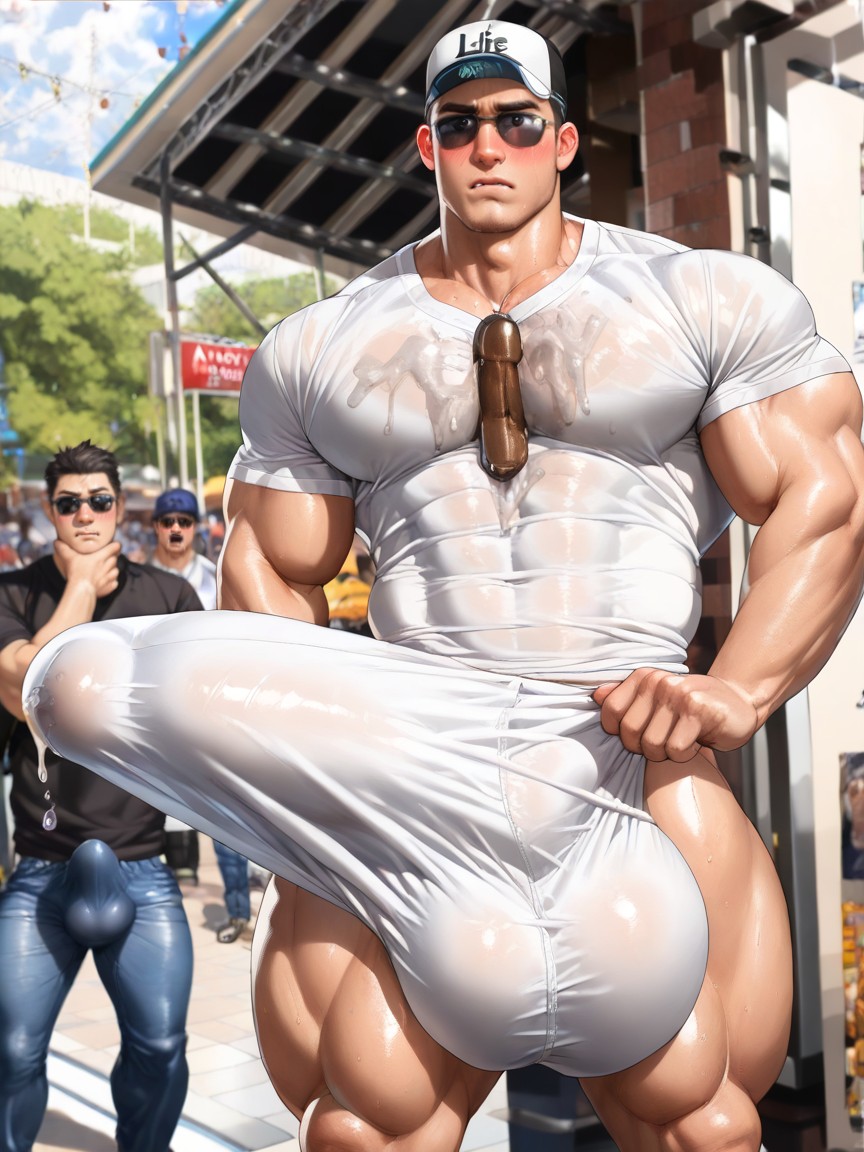 Nervous, Only Men, Glans Near Mouth AI Gay Porn