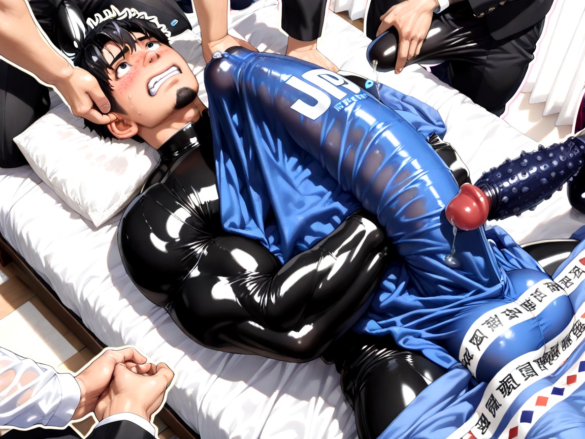 Cuddling, In Bed, Japanese Men AI Gay Porn