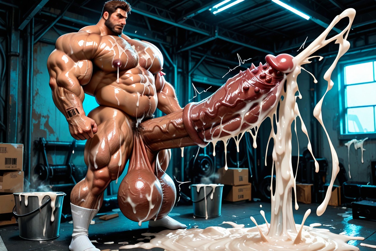 Cum On Thighs, Penis Bigger Than Body, Hyper AI Gay Porn