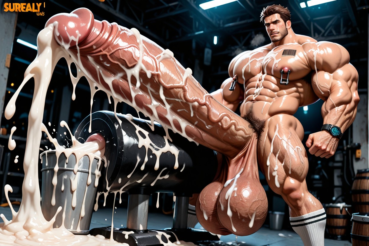 Massive Muscles, Muscle Bodybuilder, Huge Thick Veiny Cock AI Gay Porn