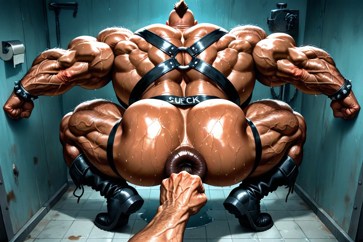 Bodybuilder, Wide Back, Side View AI Gay Porn