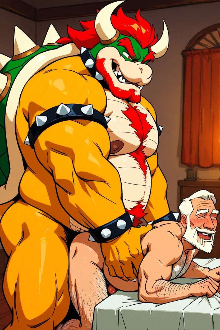 Hairy Boddy, Furry Gay Sex Yaoi, Strong Bowser Bottom Porno gay IA