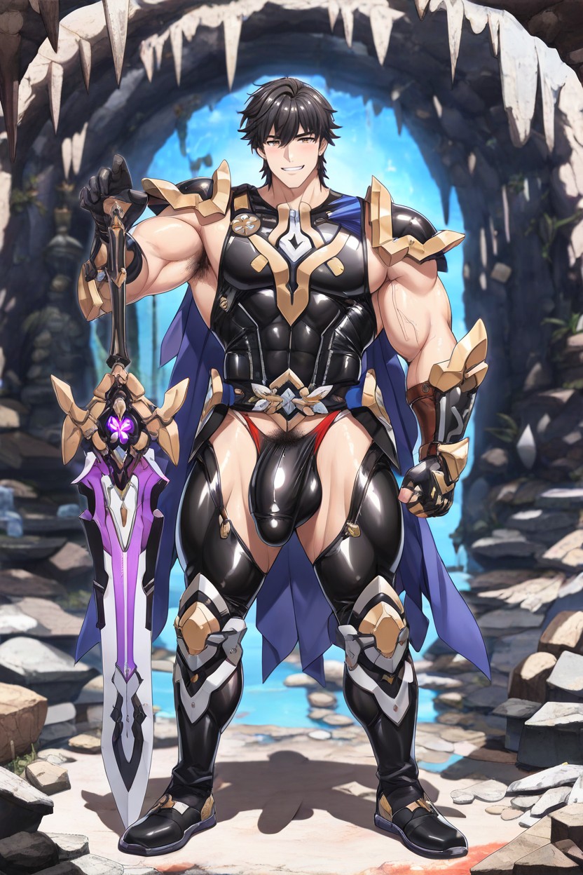 Handsome Korean Idol Face, Cinematic Lighting, Caelus From Honkai Star Rail AI Gay Porn