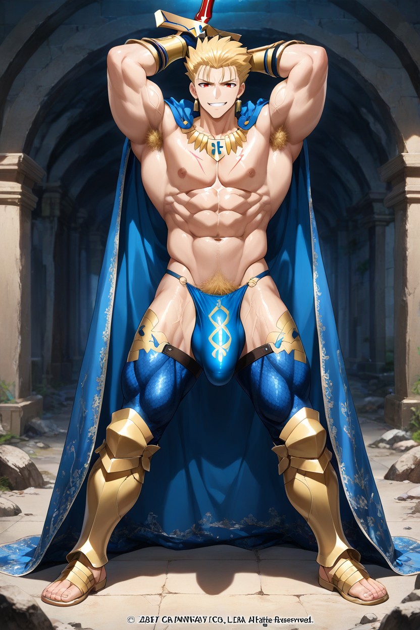 Perfectly Shaved, Athletic Tanned Skin, Ultra-detailed AI Gay Porn