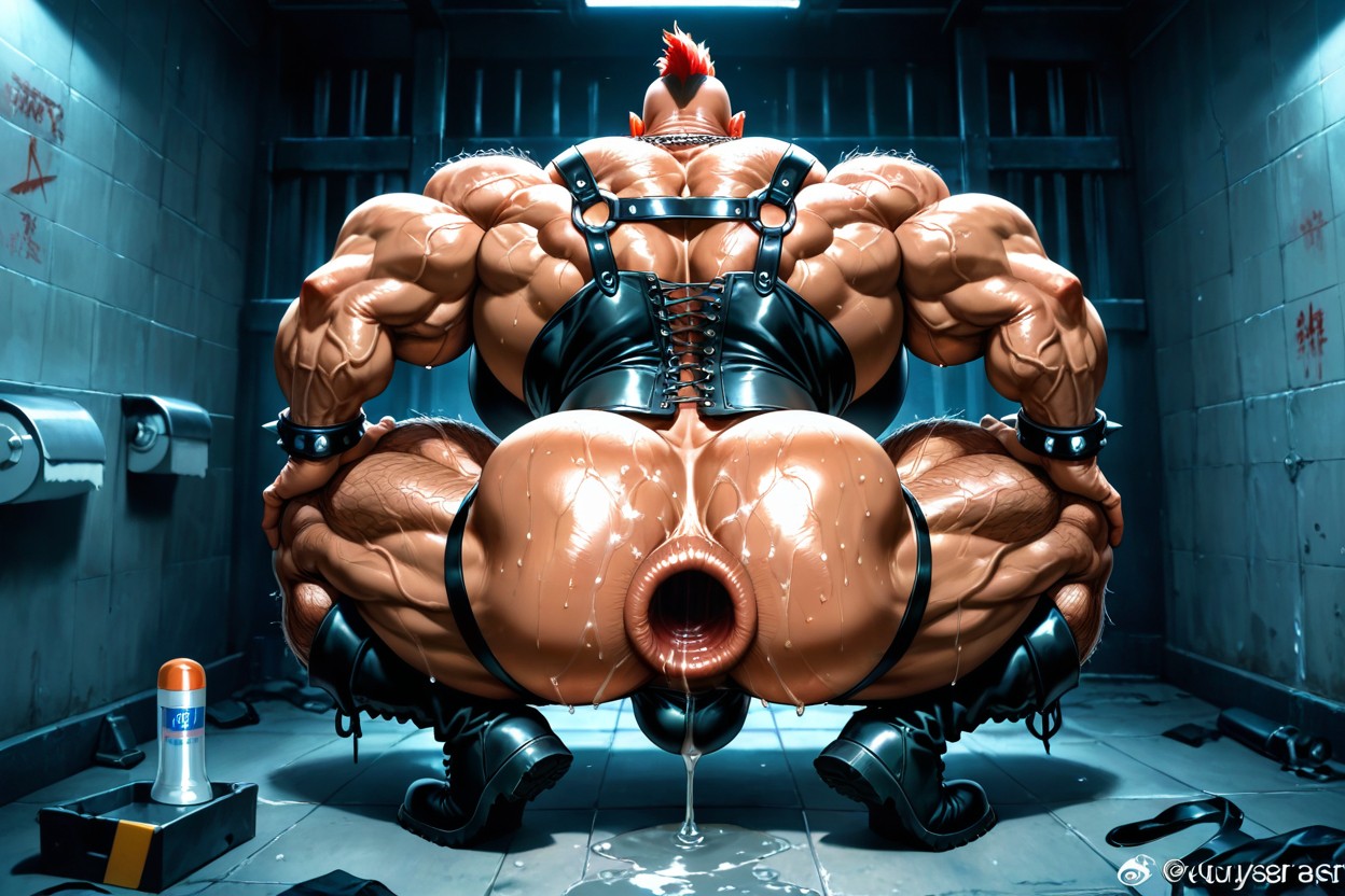 18+, Harness, Detailed Muscles AI Gay Porn