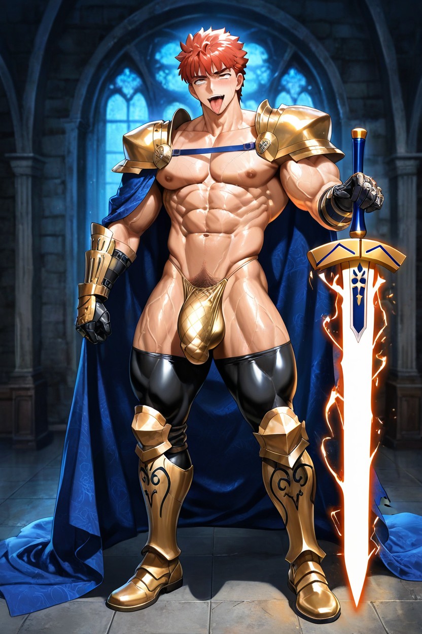 Large Penis Bulge, Moody Fantasy Background, Emiya Shirou From Fate Stay Night AI Gay Porn