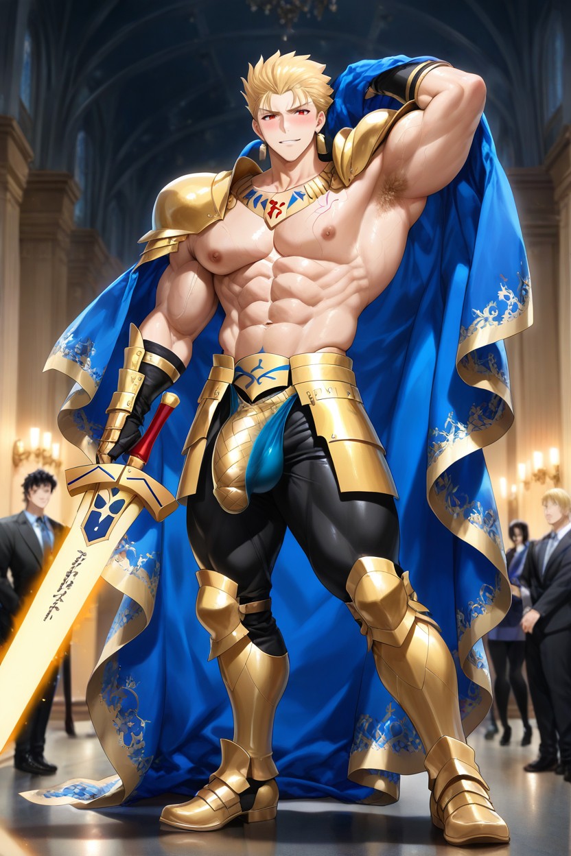Intricate Armor Plating, Model, Detailed Knight Leggings AI Gay Porn